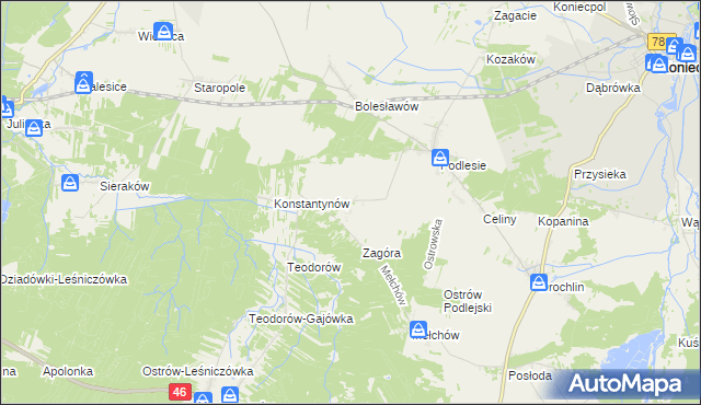 mapa Skrajniwa, Skrajniwa na mapie Targeo