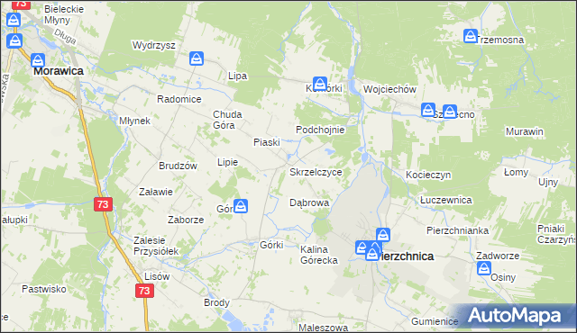 mapa Skrzelczyce, Skrzelczyce na mapie Targeo