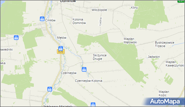 mapa Skrzynice Drugie, Skrzynice Drugie na mapie Targeo