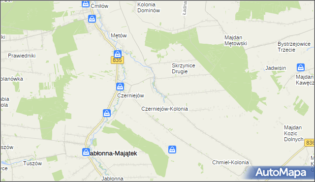 mapa Skrzynice Pierwsze, Skrzynice Pierwsze na mapie Targeo