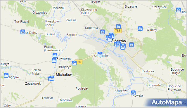 mapa Skrzypiów, Skrzypiów na mapie Targeo