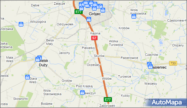 mapa Skurów, Skurów na mapie Targeo