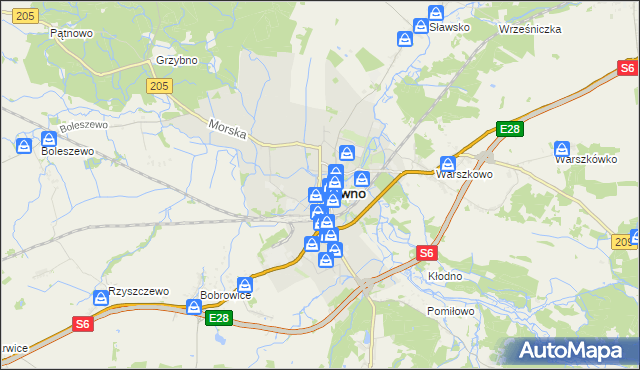 mapa Sławno, Sławno na mapie Targeo