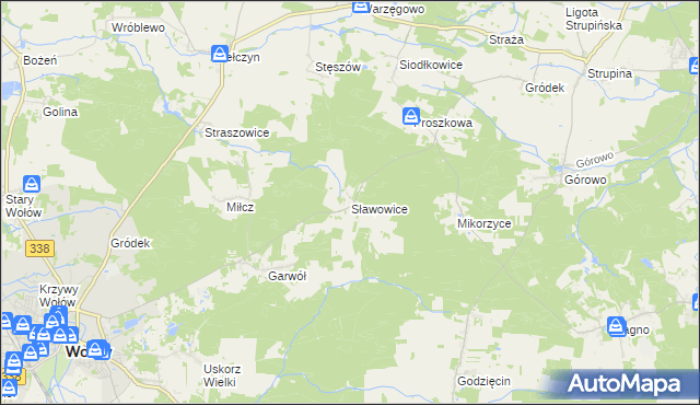 mapa Sławowice, Sławowice na mapie Targeo