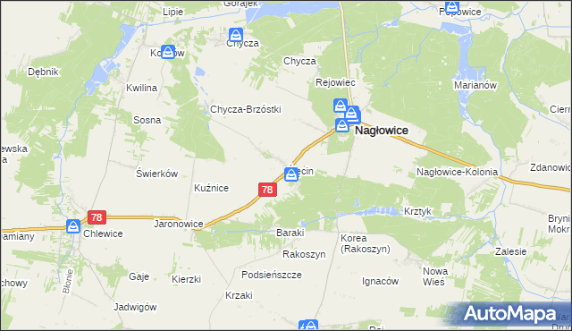 mapa Ślęcin, Ślęcin na mapie Targeo