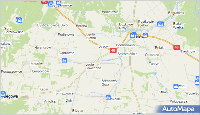 mapa Ślęzany, Ślęzany na mapie Targeo