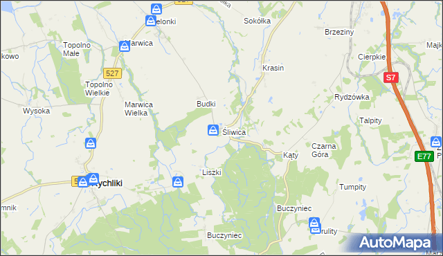 mapa Śliwica, Śliwica na mapie Targeo