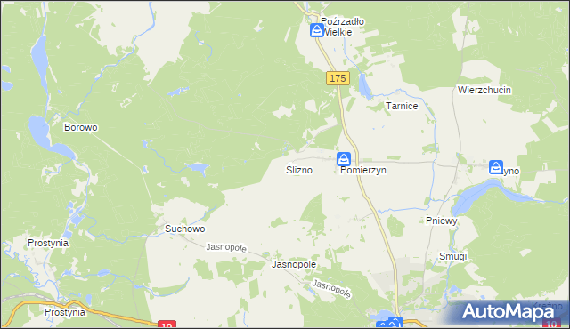 mapa Ślizno, Ślizno na mapie Targeo