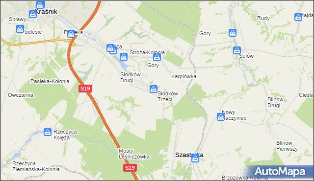 mapa Słodków Trzeci, Słodków Trzeci na mapie Targeo