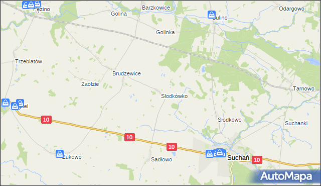 mapa Słodkówko, Słodkówko na mapie Targeo