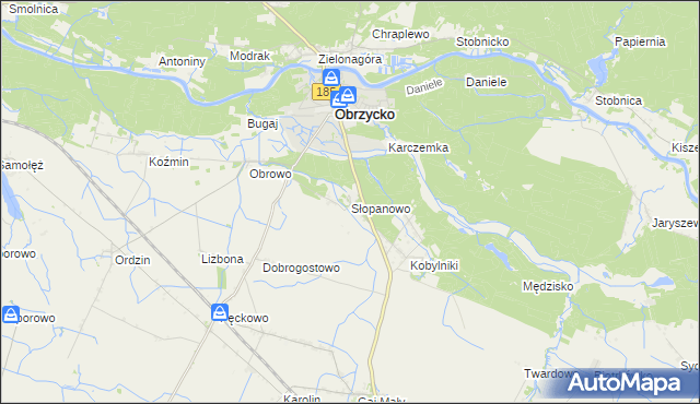 mapa Słopanowo, Słopanowo na mapie Targeo