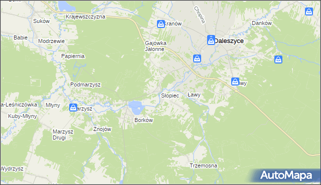 mapa Słopiec, Słopiec na mapie Targeo