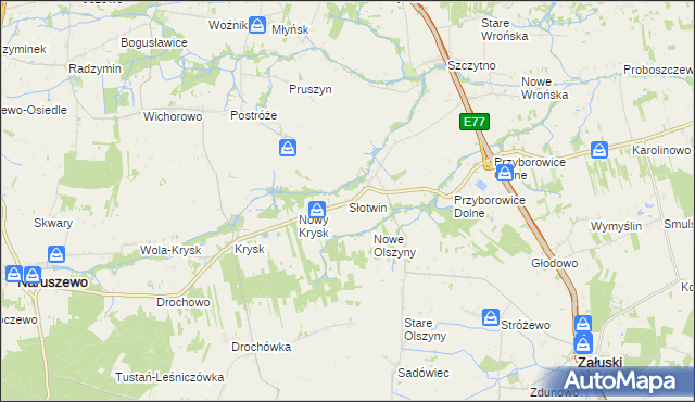 mapa Słotwin, Słotwin na mapie Targeo