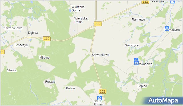 mapa Słowenkowo, Słowenkowo na mapie Targeo