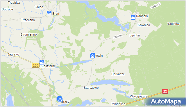 mapa Słowin, Słowin na mapie Targeo