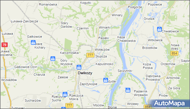 mapa Słupcza, Słupcza na mapie Targeo
