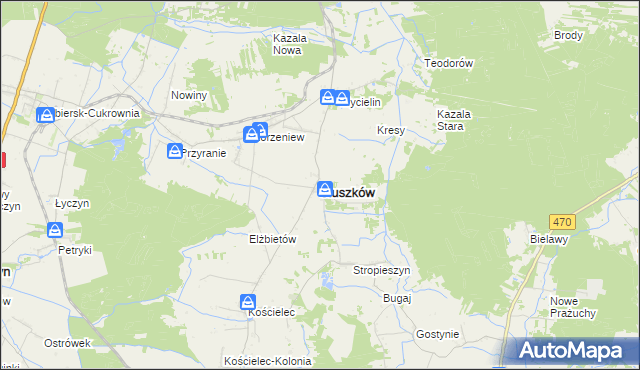 mapa Słuszków, Słuszków na mapie Targeo