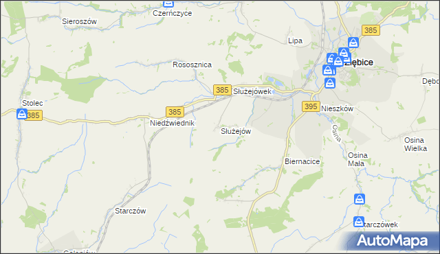 mapa Służejów, Służejów na mapie Targeo