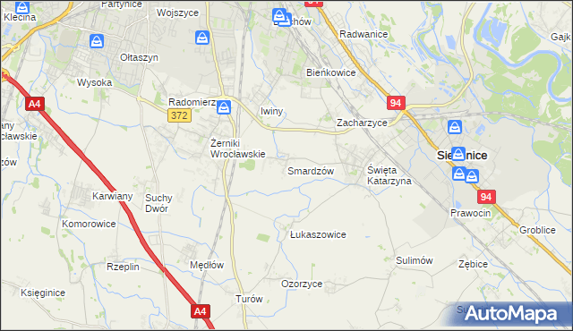 mapa Smardzów gmina Siechnice, Smardzów gmina Siechnice na mapie Targeo