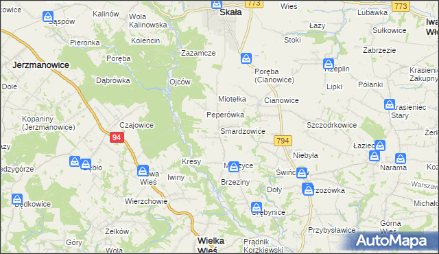 mapa Smardzowice, Smardzowice na mapie Targeo