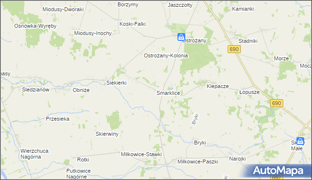 mapa Smarklice, Smarklice na mapie Targeo