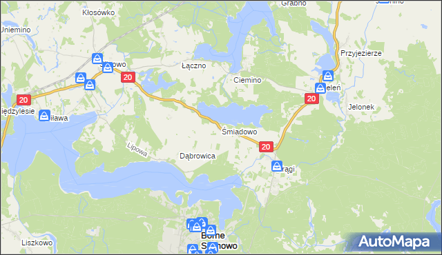 mapa Śmiadowo, Śmiadowo na mapie Targeo