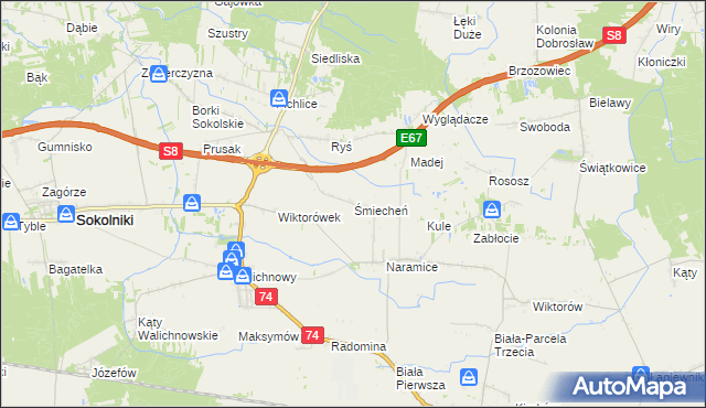 mapa Śmiecheń, Śmiecheń na mapie Targeo