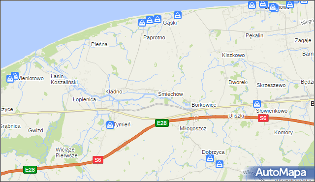 mapa Śmiechów, Śmiechów na mapie Targeo