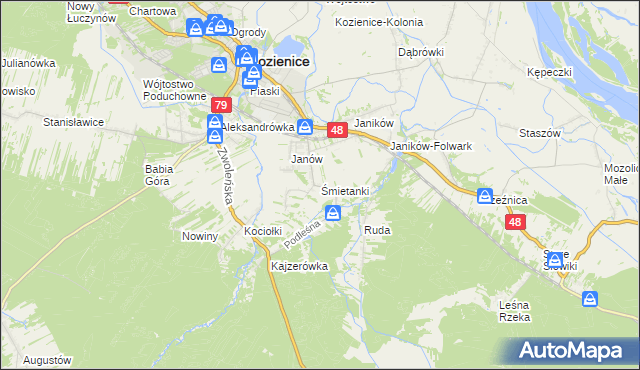 mapa Śmietanki, Śmietanki na mapie Targeo