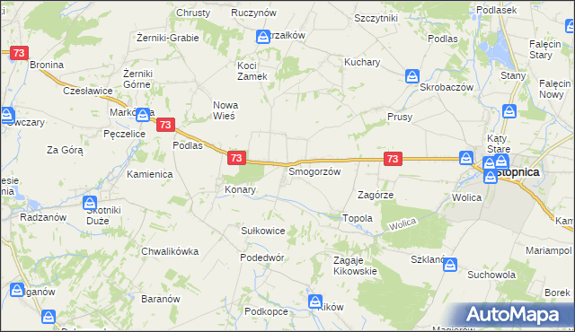 mapa Smogorzów gmina Stopnica, Smogorzów gmina Stopnica na mapie Targeo