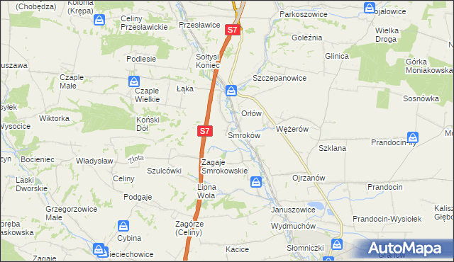 mapa Smroków, Smroków na mapie Targeo