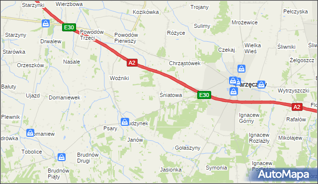 mapa Śniatowa, Śniatowa na mapie Targeo