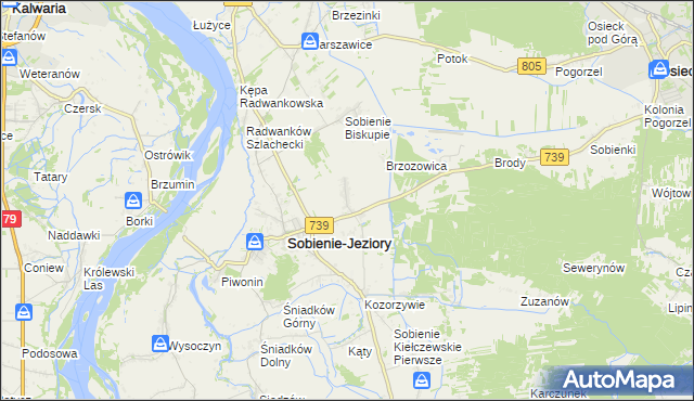 mapa Sobienie Szlacheckie, Sobienie Szlacheckie na mapie Targeo