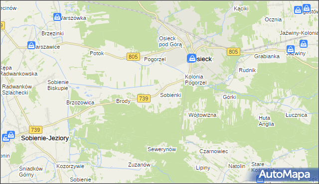 mapa Sobienki, Sobienki na mapie Targeo