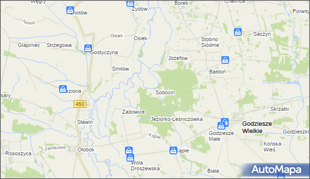 mapa Sobocin, Sobocin na mapie Targeo