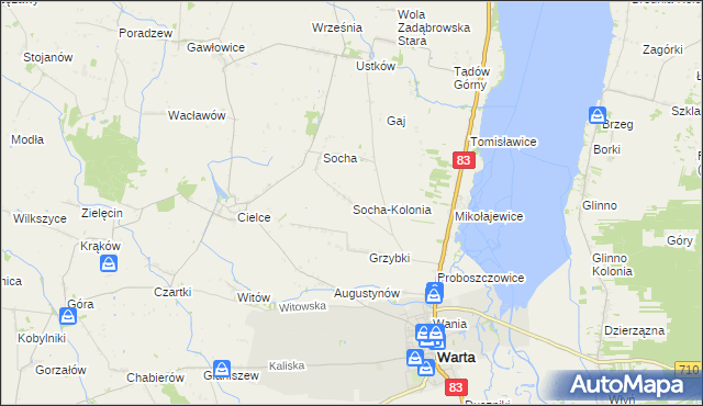 mapa Socha-Kolonia, Socha-Kolonia na mapie Targeo