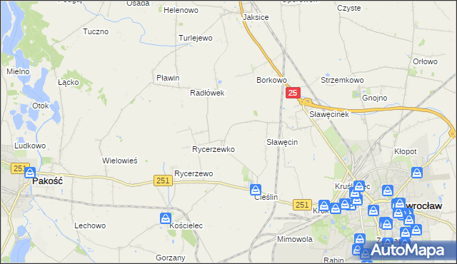 mapa Sójkowo gmina Inowrocław, Sójkowo gmina Inowrocław na mapie Targeo