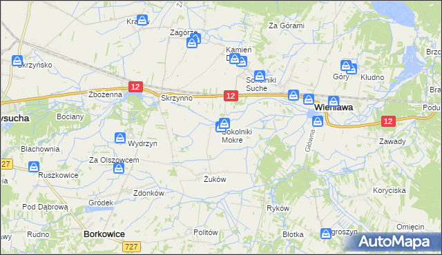 mapa Sokolniki Mokre, Sokolniki Mokre na mapie Targeo