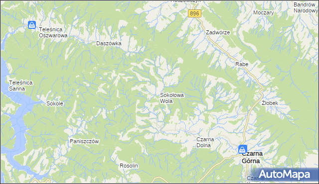 mapa Sokołowa Wola, Sokołowa Wola na mapie Targeo