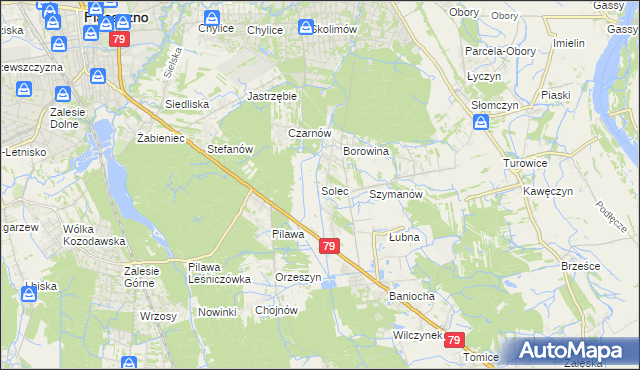 mapa Solec gmina Góra Kalwaria, Solec gmina Góra Kalwaria na mapie Targeo