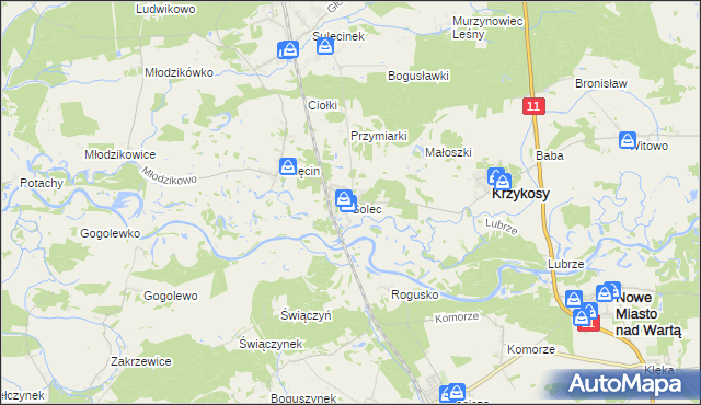 mapa Solec gmina Krzykosy, Solec gmina Krzykosy na mapie Targeo