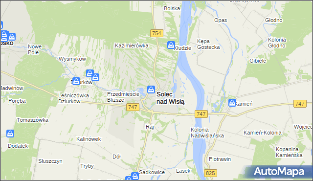 mapa Solec nad Wisłą, Solec nad Wisłą na mapie Targeo