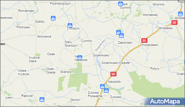 mapa Sosenkowo, Sosenkowo na mapie Targeo