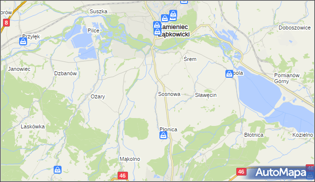 mapa Sosnowa, Sosnowa na mapie Targeo