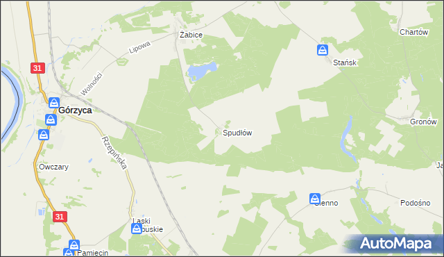 mapa Spudłów, Spudłów na mapie Targeo