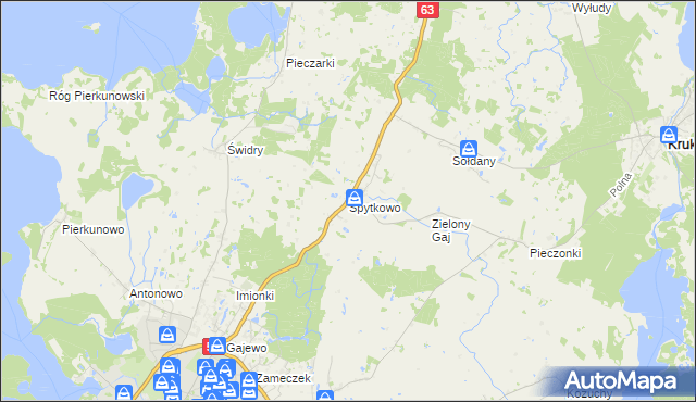 mapa Spytkowo, Spytkowo na mapie Targeo