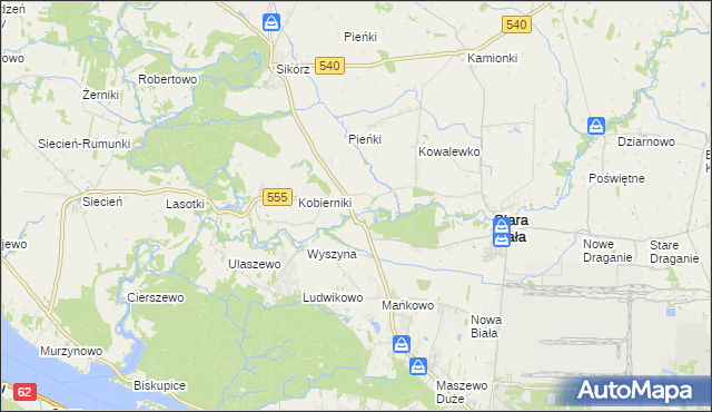 mapa Srebrna gmina Stara Biała, Srebrna gmina Stara Biała na mapie Targeo