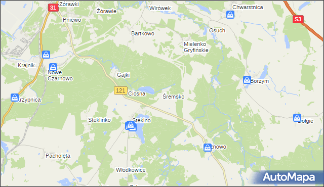 mapa Śremsko, Śremsko na mapie Targeo