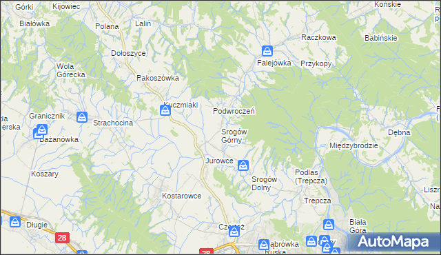 mapa Srogów Górny, Srogów Górny na mapie Targeo