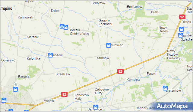 mapa Sromów, Sromów na mapie Targeo